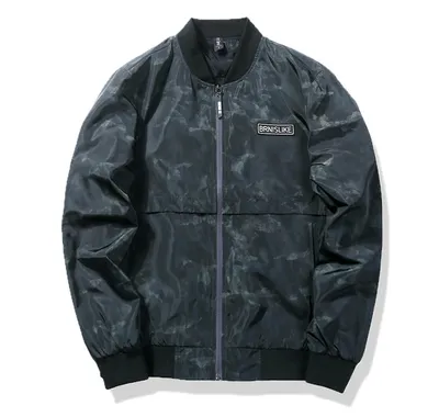 Cross-border for spring and autumn new men's baseball collar camouflage letter slim coat large size casual wild jacket