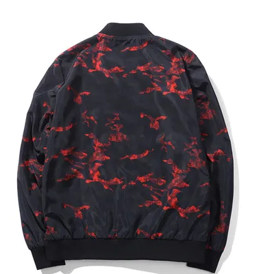 Cross-border for spring and autumn new men's baseball collar camouflage letter slim coat large size casual wild jacket