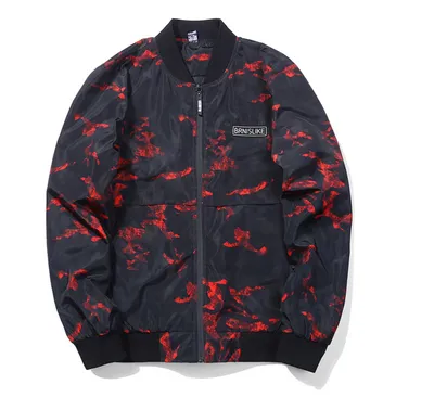 Cross-border for spring and autumn new men's baseball collar camouflage letter slim coat large size casual wild jacket