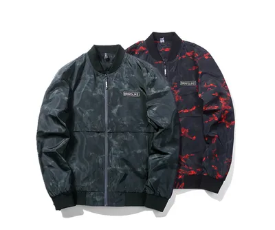 Cross-border for spring and autumn new men's baseball collar camouflage letter slim coat large size casual wild jacket