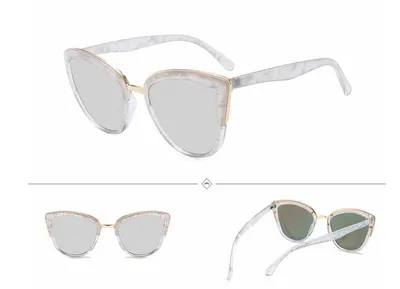Female Gold Plastic Mixed Eye Protection Sunglasses