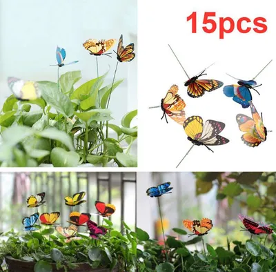 Insert pole simulation butterfly  three-dimensional creative flower arrangement horticultural decoration