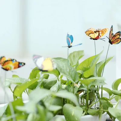 Insert pole simulation butterfly  three-dimensional creative flower arrangement horticultural decoration