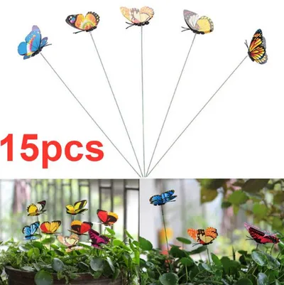 Insert pole simulation butterfly  three-dimensional creative flower arrangement horticultural decoration