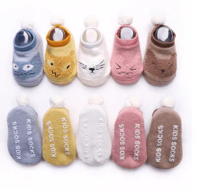 Autumn and winter new cotton 0-1-3 years old children's boat socks non-slip toddler baby floor socks baby socks