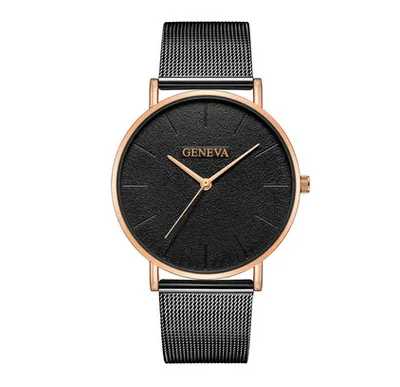 Rose gold black face black belt