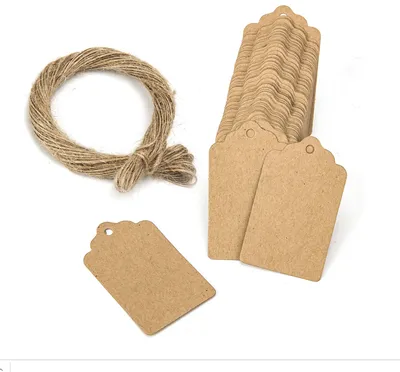 Brown kraft paper label 100 natural jute line DIY gift price tag luggage tag label