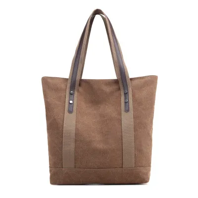 New women's canvas tote bag shoulder bag large capacity leisure travel anti-theft fashion wild Mommy shopping bag