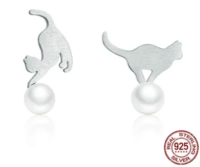 Brushedearrings pearl earrings Korean fashion hypoallergenic ear jewelry