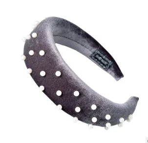 European Cross-Border Creative New Pearl Thickened Packed Spongewool Hair Hoop Wide Edge Hoop Chao