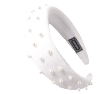 European Cross-Border Creative New Pearl Thickened Packed Spongewool Hair Hoop Wide Edge Hoop Chao