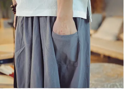 Chinese style nine-point pants