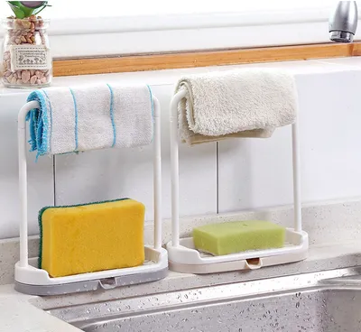 Kitchen countertop storage rack rag dishcloth