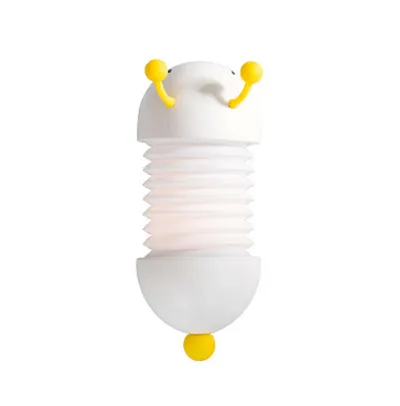 مصباح ليلي إبداعي على شكل يرقة، مصباح LED يُشحن عبر منفذ USB، مصباح حائط مغناطيسي قابل للتمديد، إضاءة ناعمة لغرفة النوم