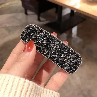 Geometric crystal rhinestone hair clip