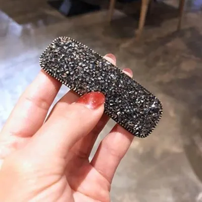 Geometric crystal rhinestone hair clip