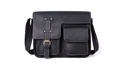 Retro Crazy Horse Leather Men's Crossbody Shoulder Crossbody Bag