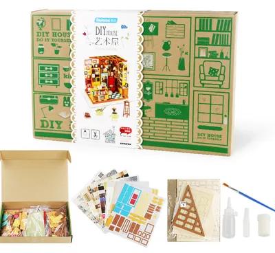 Cabin with light assembled bookstore model