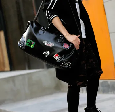 Leather gym bag