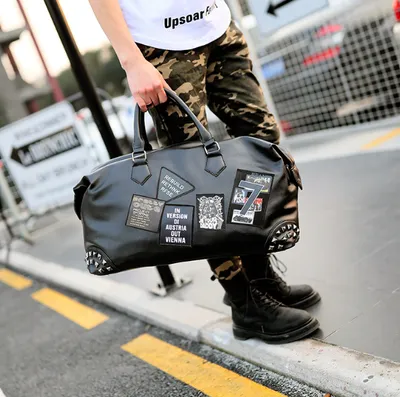 Leather gym bag