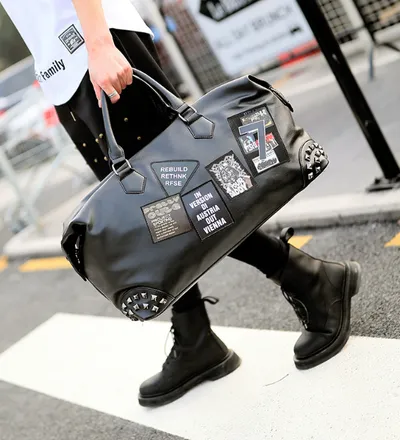 Leather gym bag