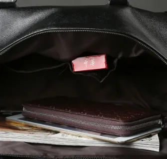 Leather gym bag