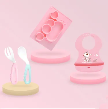 Baby Silicone Suction Cup Dishes Cartoon Learning Bowl Infant Feeding Bowls