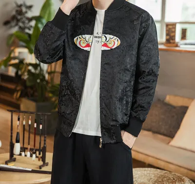 Embroidered jacket male large size jacket