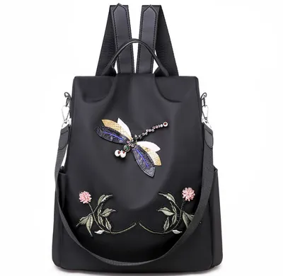 Oxford cloth embroidered backpack