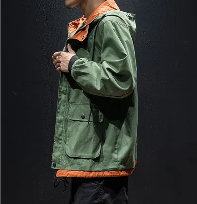 Hooded colorblock jacket
