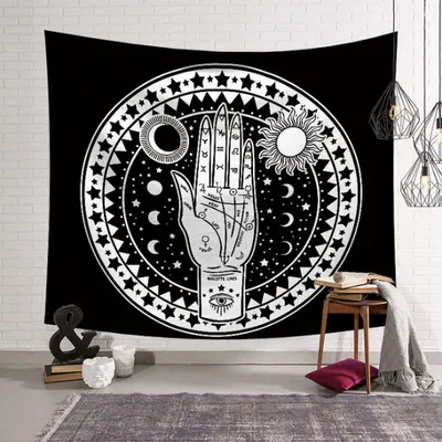Sun and Moon Hand Tapestry Witchcraft Tower
