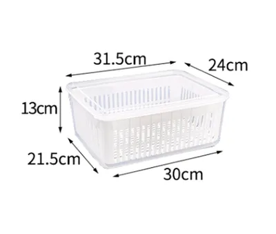 Fruit and vegetable storage box large capacity refrigerator food storage box kitchen drain basket plastic sink