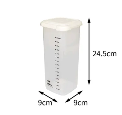Food sealed cans can measure kitchen plastic transparent refrigerator storage box grain cereal storage box