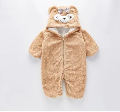 Children's home service pajamas baby plus velvet romper