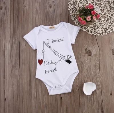 ملابس أطفال رضع جديدة من ماركة Boy Clothes، ملابس أطفال رضع للبنات، بدلة نوم للأطفال الرضع، ملابس أطفال حديثي الولادة بتصميم "قلب أبي"، بدلات نوم للأطفال للجنسين