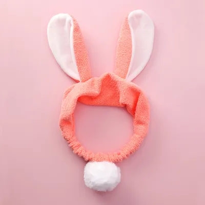 Net red popular wash hair band gray cute rabbit hair ball stereo rabbit ears hair band plush wash headband