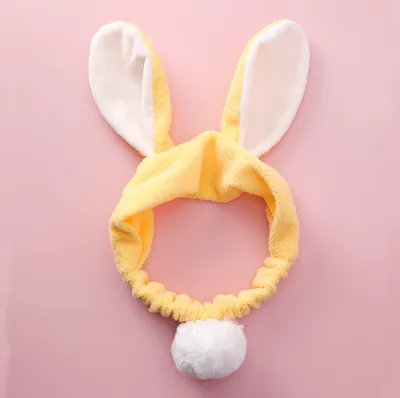 Net red popular wash hair band gray cute rabbit hair ball stereo rabbit ears hair band plush wash headband