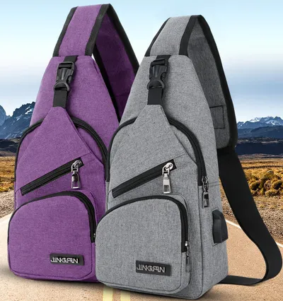 Fashion  Multi-functional USB charging Crossbody bag