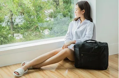 Large Capacity Foldable Travel Bag Nylon Waterproof Gym Duffel Bag Folding Traveling Clothes Storage Organizer