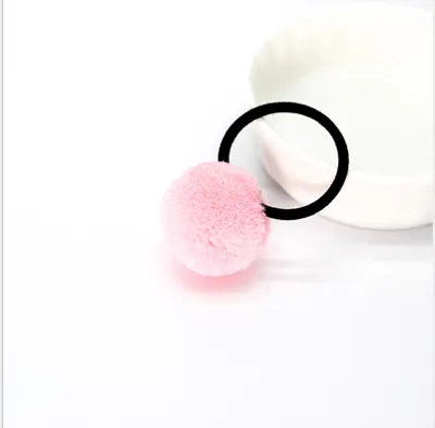 Korean candy color children's hair ball hair ring color tie hair band no seams do not hurt hair