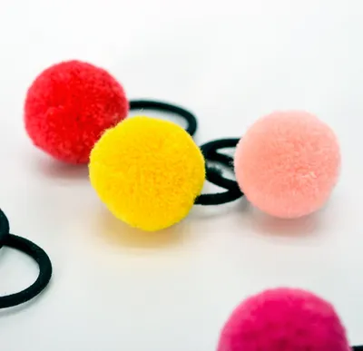 Korean candy color children's hair ball hair ring color tie hair band no seams do not hurt hair