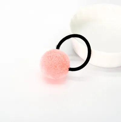 Korean candy color children's hair ball hair ring color tie hair band no seams do not hurt hair
