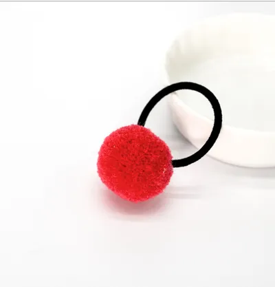 Korean candy color children's hair ball hair ring color tie hair band no seams do not hurt hair