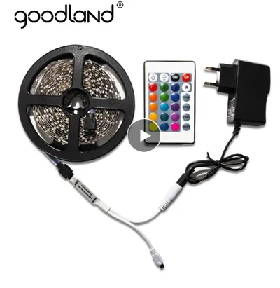 وحدة تحكم صغيرة 2835، 300 مصباح RGB، لوحة إعلانية IP65 مع 24 مفتاحًا، مجموعة مزود طاقة 12 فولت 5 أمبير (44 مفتاحًا).
