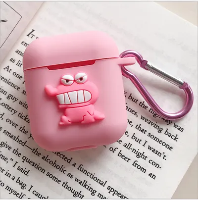 Compatible with Apple, AirPods protective jacket cute cartoon silicone anti-falling earphone jacket Japanese Korean women''s key-clasp hanging rope