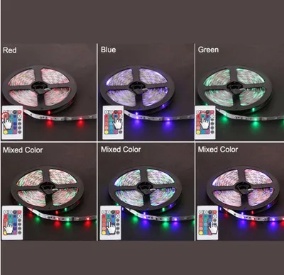 وحدة تحكم صغيرة 2835، 300 مصباح RGB، لوحة إعلانية IP65 مع 24 مفتاحًا، مجموعة مزود طاقة 12 فولت 5 أمبير (44 مفتاحًا).