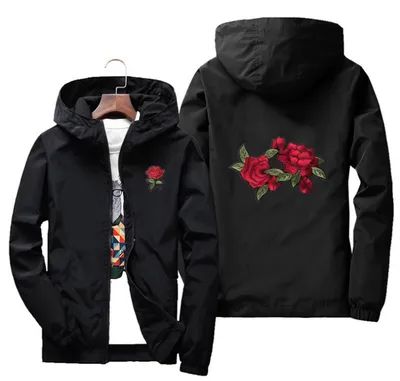 Embroidery picture Factory direct men's large size spring and autumn thin section with lined jacket couples parent-child outdoor windbreaker