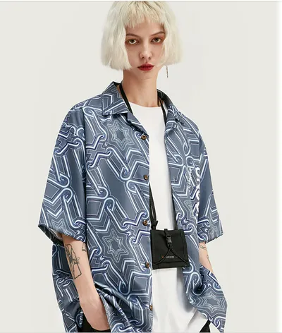 Hawaiian Digital Print Streetwear Shirt Men