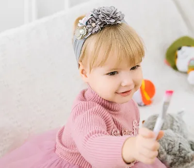 Headdress silk stitching flower princess hair band