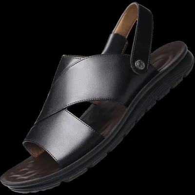 Men's leather men's beach shoes